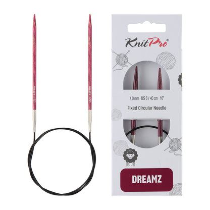 KnitPro Dreamz 4mm birch wood fixed circular knitting needle with 40cm cable
