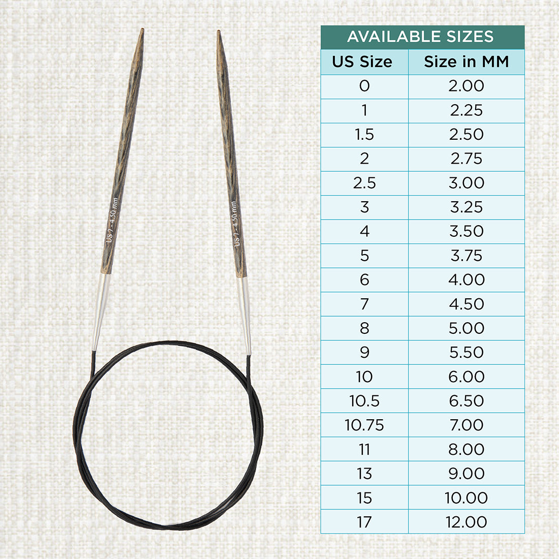 KnitPro Dreamz 4.5mm birch wood fixed circular knitting needle with 40cm cable