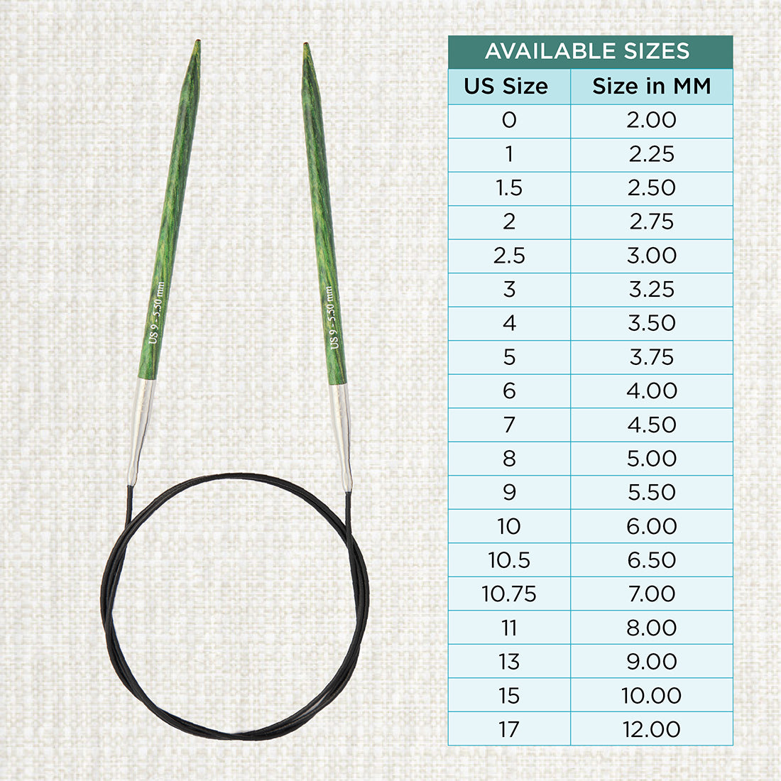 KnitPro Dreamz 5.5mm birch wood fixed circular knitting needle with 40cm cable