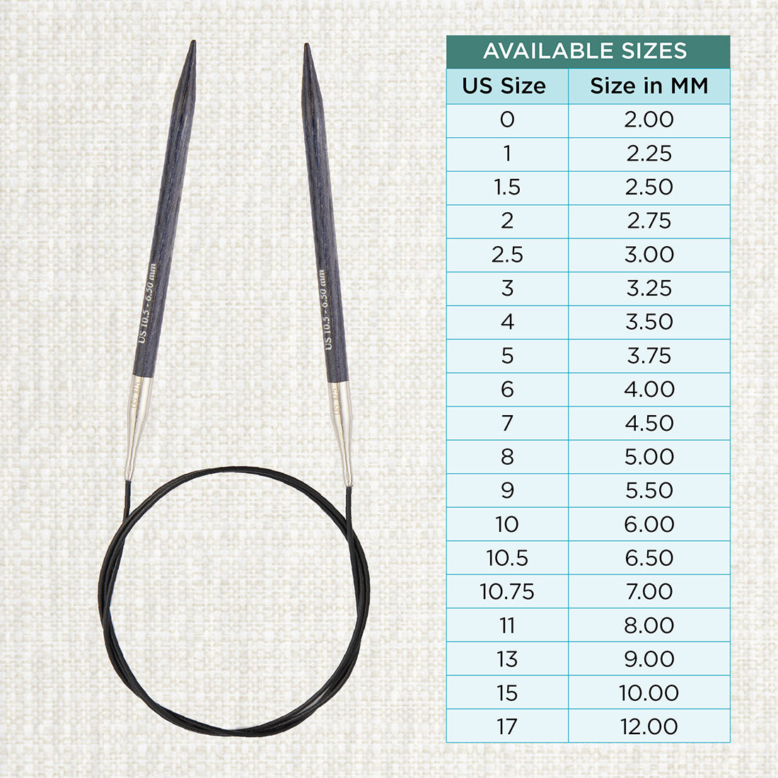 KnitPro Dreamz 6.5mm birch wood fixed circular knitting needle with 40cm cable
