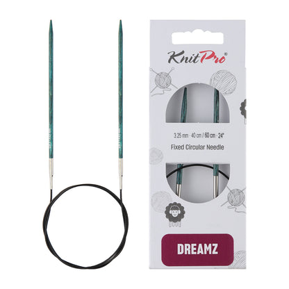 KnitPro Dreamz 3.25mm birch wood fixed circular knitting needle with 60cm cable