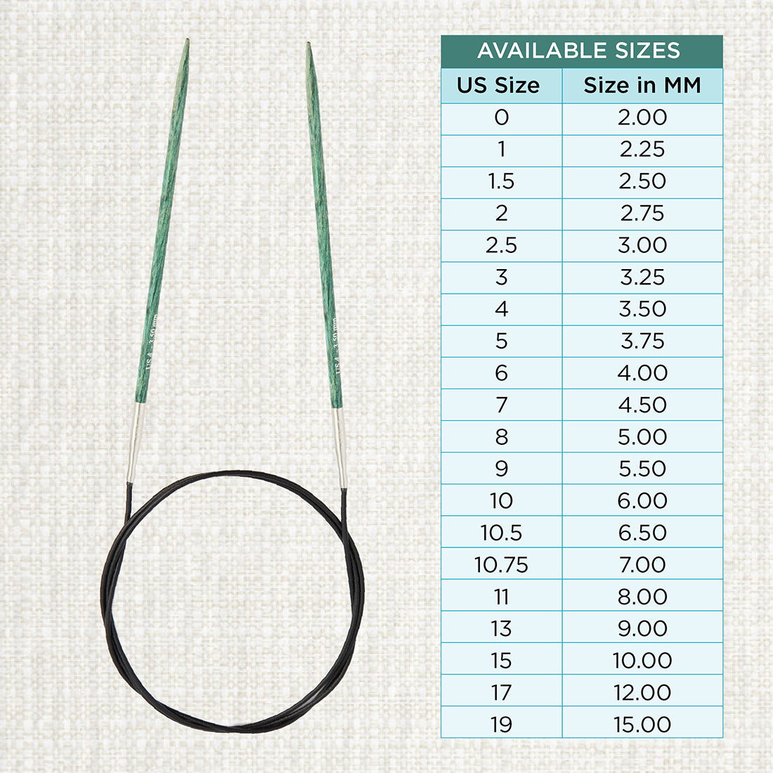 KnitPro Dreamz 3.5mm birch wood fixed circular knitting needle with 60cm cable