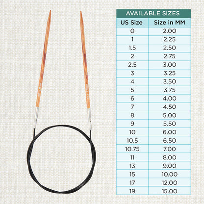 KnitPro Dreamz 3.75mm birch wood fixed circular knitting needle with 60cm cable