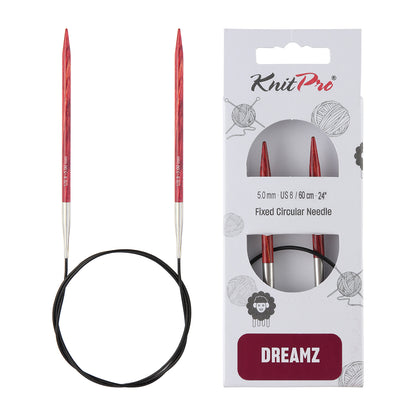 KnitPro Dreamz 5mm birch wood fixed circular knitting needle with 60cm cable