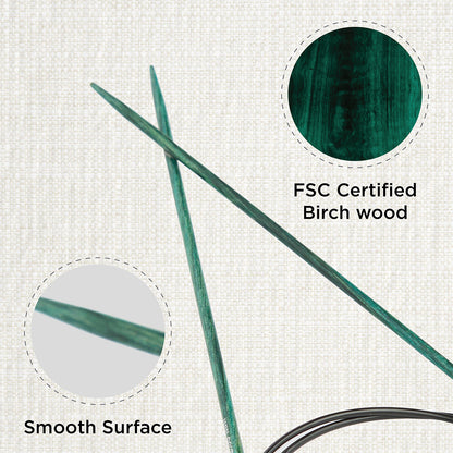 KnitPro Dreamz 2mm birch wood fixed circular knitting needle with 80cm cable