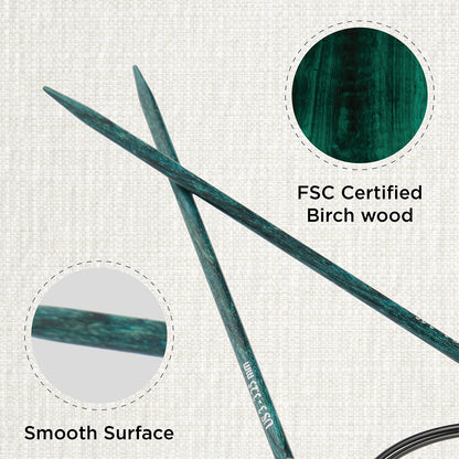 KnitPro Dreamz 3.25mm birch wood fixed circular knitting needle with 80cm cable