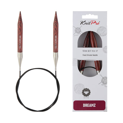 KnitPro Dreamz 12mm fixed circular knitting needle with birch wood tips and 80cm cable