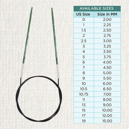 KnitPro Dreamz 2mm fixed circular knitting needle with birch wood tips and 100cm cable