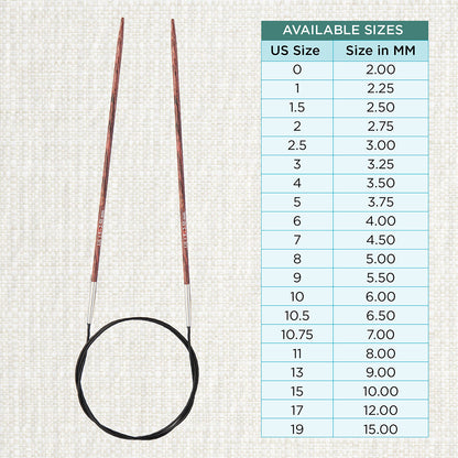 KnitPro Dreamz 2.5mm fixed circular knitting needle with birch wood tips and 100cm cable