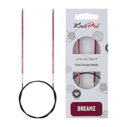 KnitPro Dreamz 2.75mm fixed circular knitting needle with birch wood tips and 120cm cable
