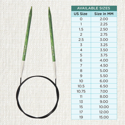 KnitPro Dreamz 5.50mm fixed circular knitting needle with wooden tips and coiled cable