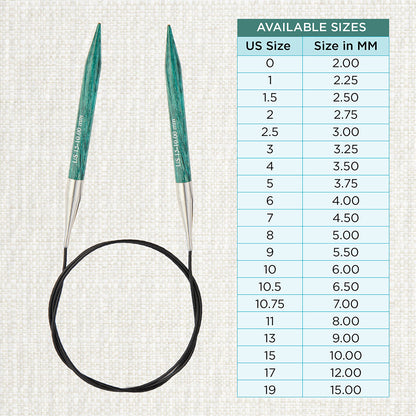 KnitPro Dreamz 10.00mm fixed circular knitting needle with wooden tips and coiled cable