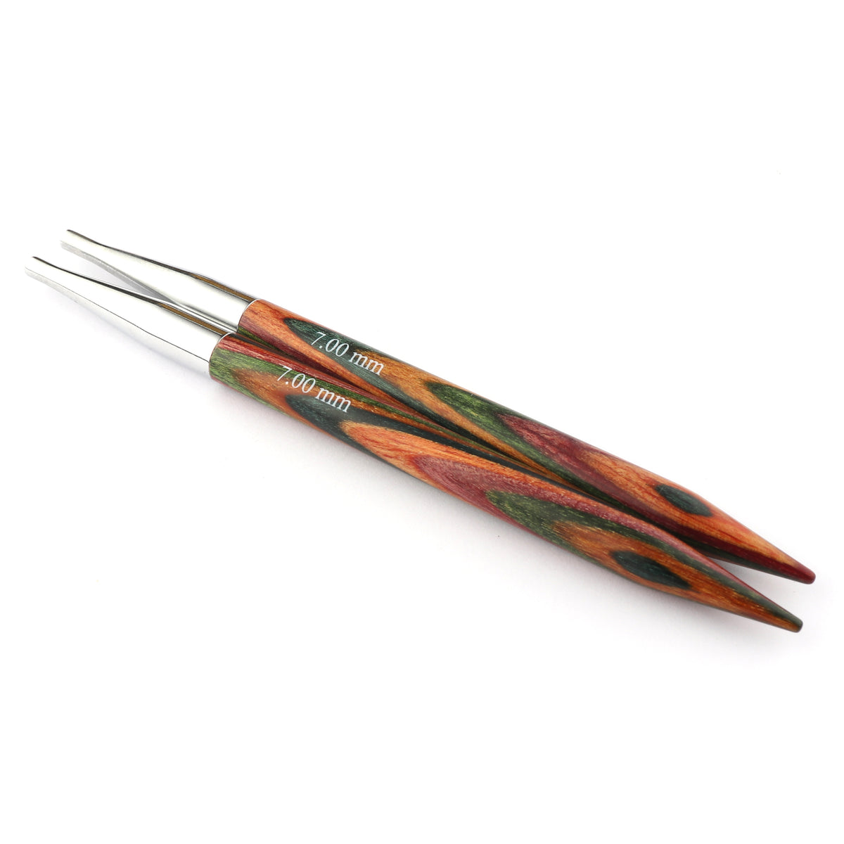 KnitPro Symfonie multi-coloured birchwood 10cm interchangeable needle tips, 7mm