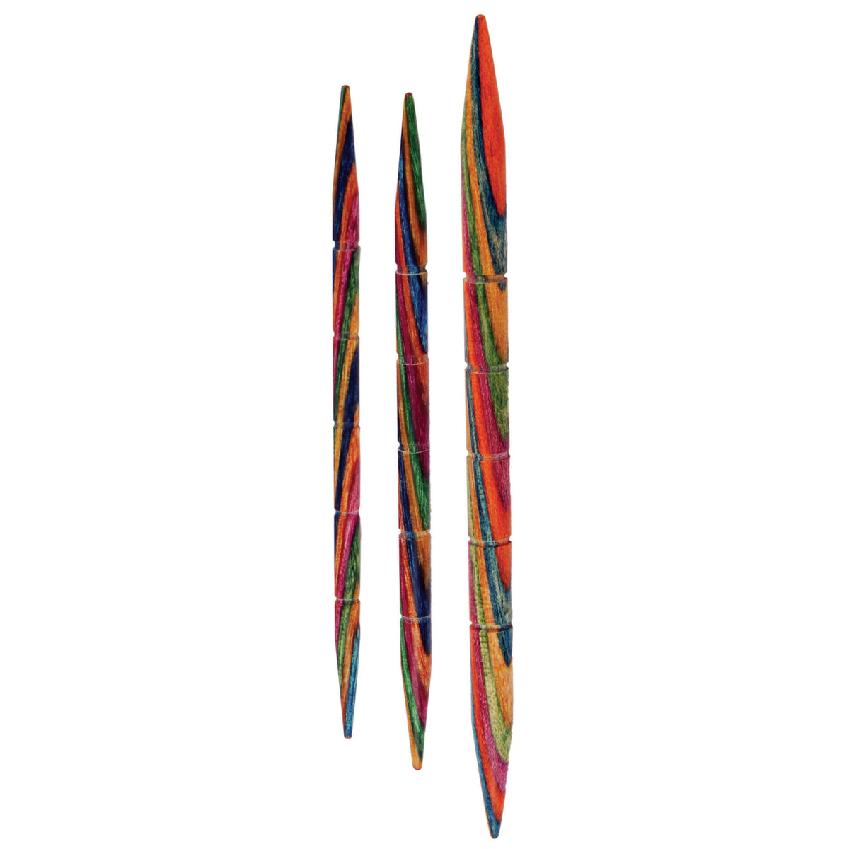 Three KnitPro Symfonie straight wooden cable needles
