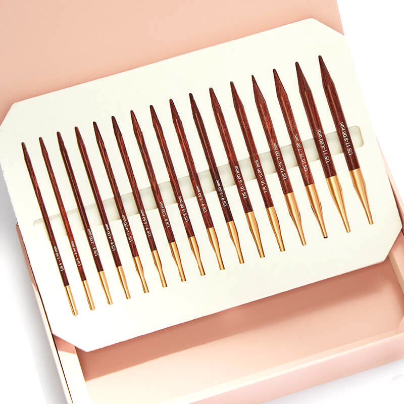 KnitPro Symfonie Rose interchangeable needle set in rose pink foiled box
