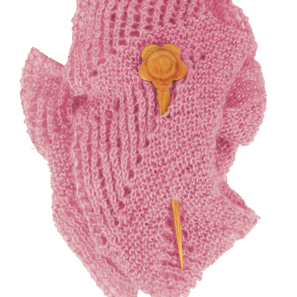 KnitPro Symfonie Flora wooden shawl pin, Blossom design
