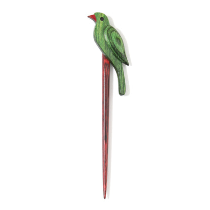 KnitPro Symfonie Flora wooden shawl pin, Chirpy Parrot design
