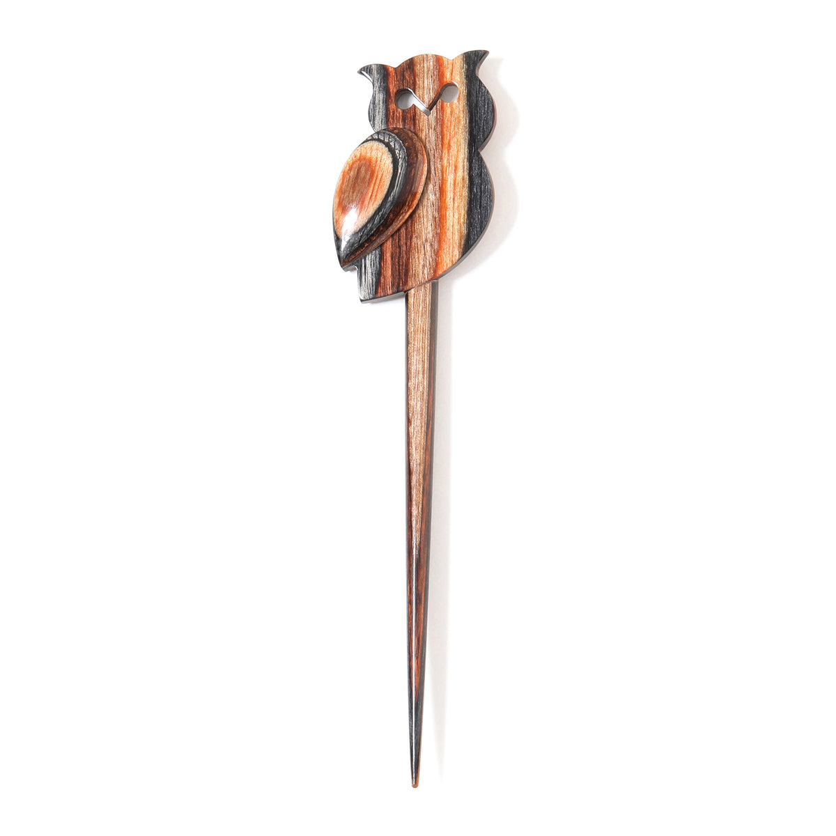 KnitPro Symfonie Flora wooden shawl pin, Sleepy Owl design