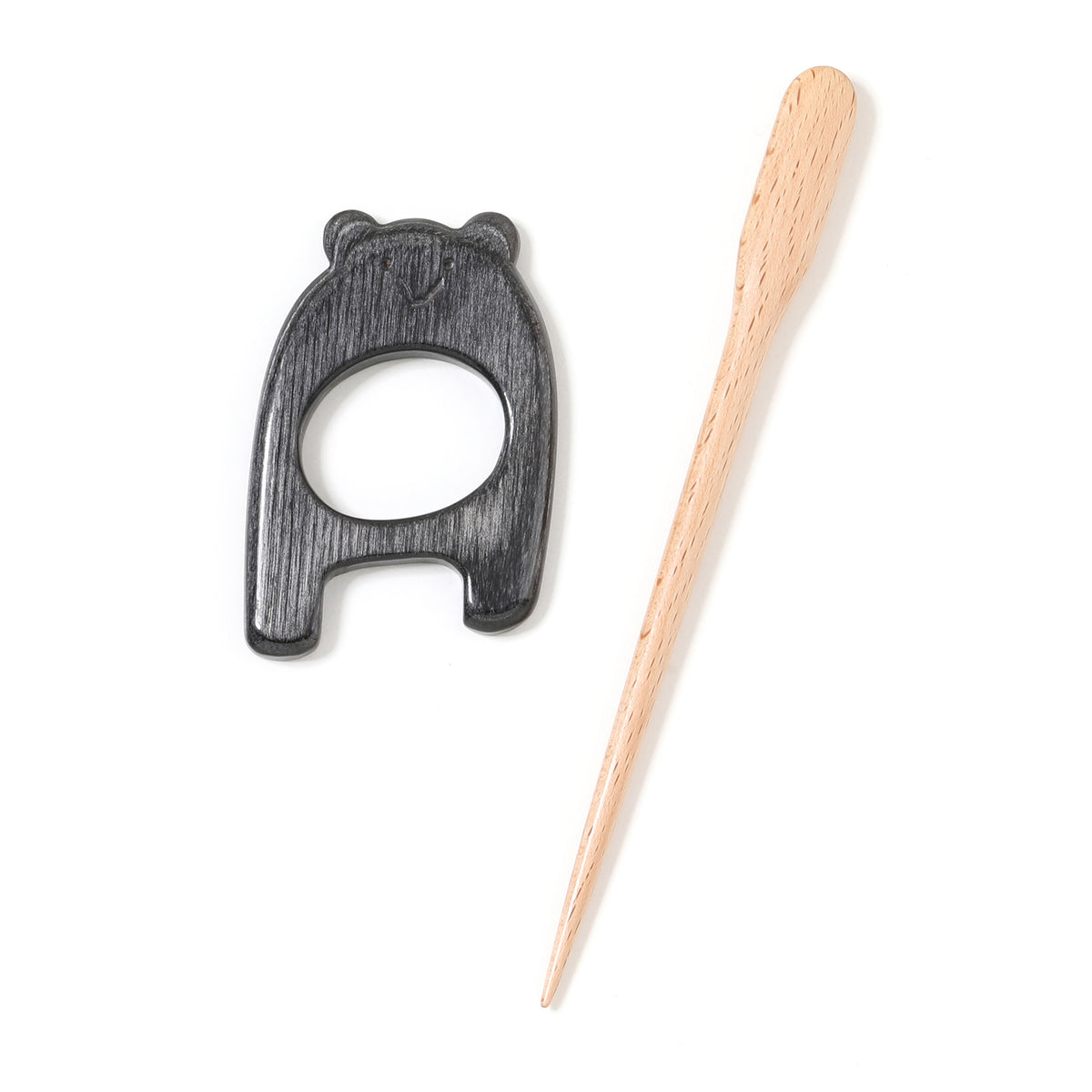 KnitPro Flora Lazy Bear wooden shawl pin in multi-coloured Symfonie wood