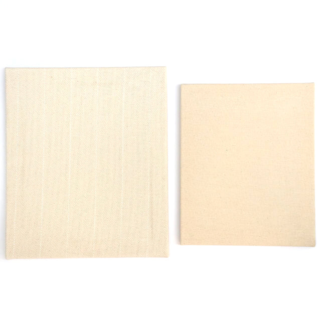 Two rectangle wooden frames with pre-stretched punch needle fabric