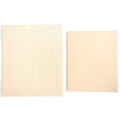Two rectangle wooden frames with pre-stretched punch needle fabric