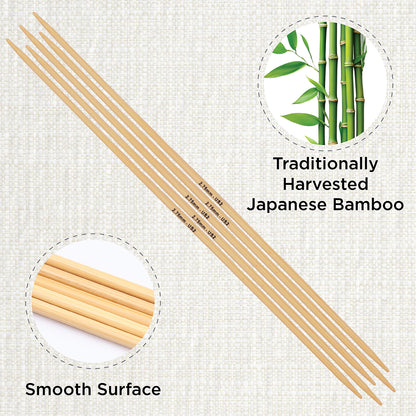 Set of 5 KnitPro bamboo double-pointed knitting needles, 2.75mm, 15cm