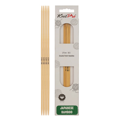 Set of 5 KnitPro bamboo double-pointed knitting needles, 2.75mm, 15cm