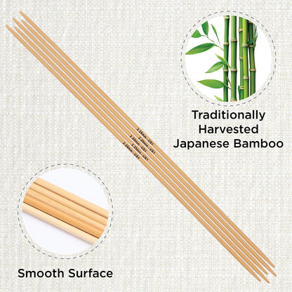 Set of 5 KnitPro bamboo double-pointed knitting needles, 2.25mm, 20cm