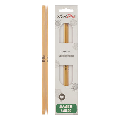 Set of 5 KnitPro bamboo double-pointed knitting needles, 2.25mm, 20cm