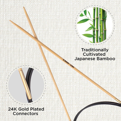 KnitPro bamboo fixed circular knitting needle 2.0mm with 80cm black cable