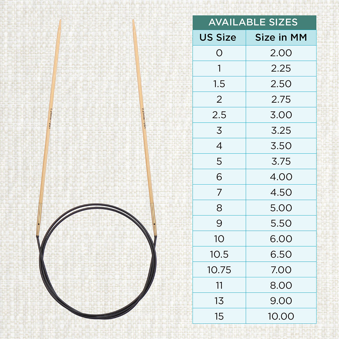 KnitPro bamboo fixed circular knitting needle 2.25mm with 80cm black cable