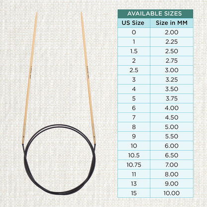 KnitPro bamboo fixed circular knitting needle 2.25mm with 80cm black cable