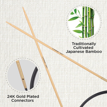 KnitPro bamboo fixed circular knitting needle 2.25mm with 80cm black cable
