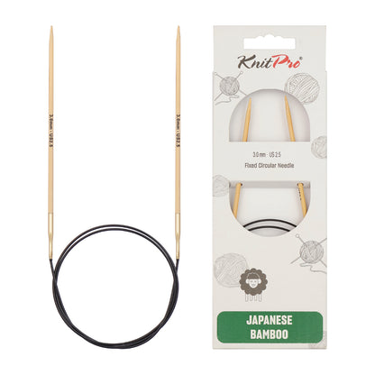 KnitPro bamboo fixed circular knitting needle 3.0mm with 80cm black cable