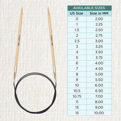 KnitPro bamboo fixed circular knitting needle 4.5mm with 80cm black cable