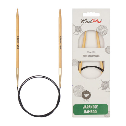 KnitPro bamboo fixed circular knitting needle 5.0mm with 80cm black cable