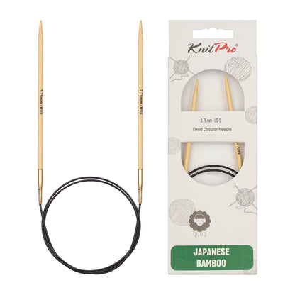 KnitPro bamboo fixed circular knitting needle 3.75mm with 80cm black cable