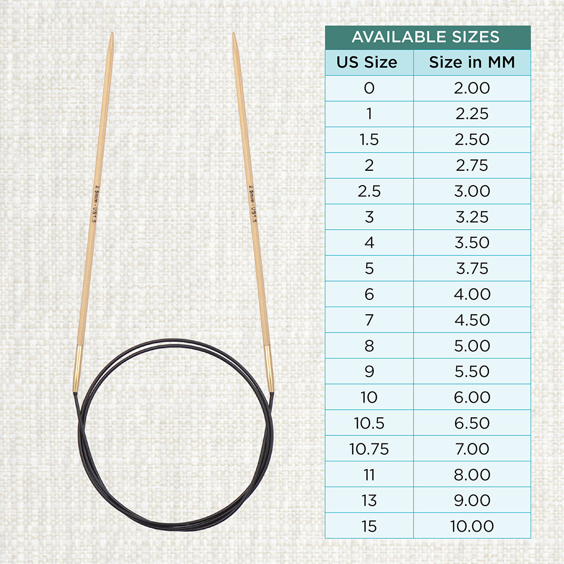 KnitPro bamboo fixed circular knitting needle 2.5mm with 100cm black cable
