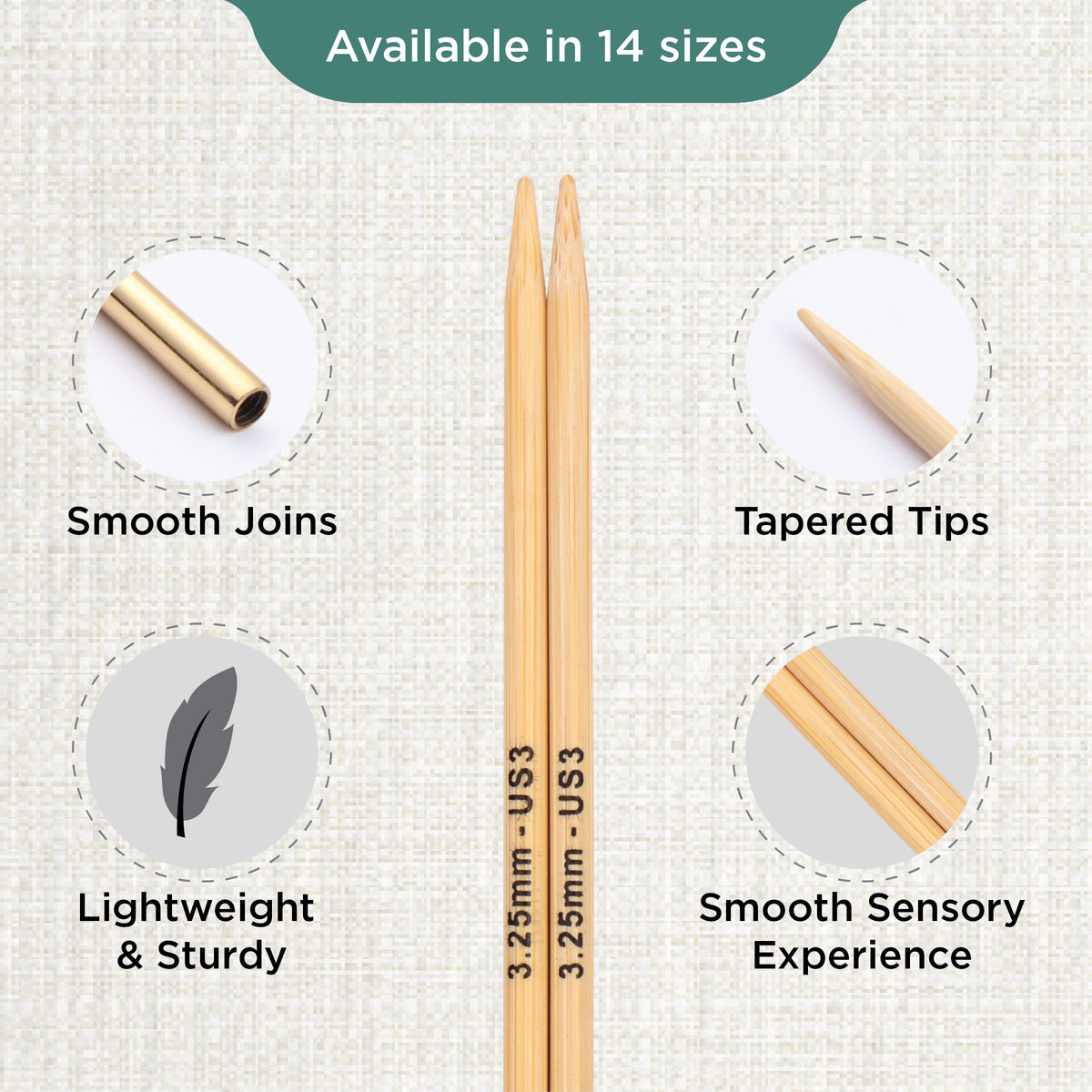Pair of KnitPro 3.25mm bamboo interchangeable circular needle tips