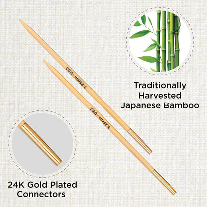 Pair of KnitPro 3.25mm bamboo interchangeable circular needle tips