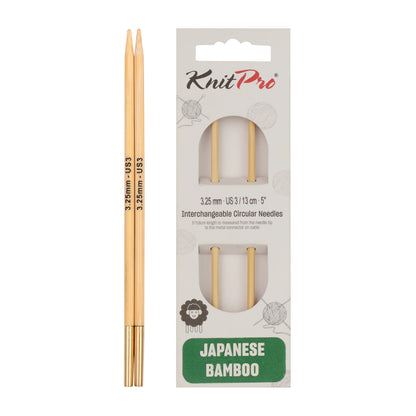 Pair of KnitPro 3.25mm bamboo interchangeable circular needle tips