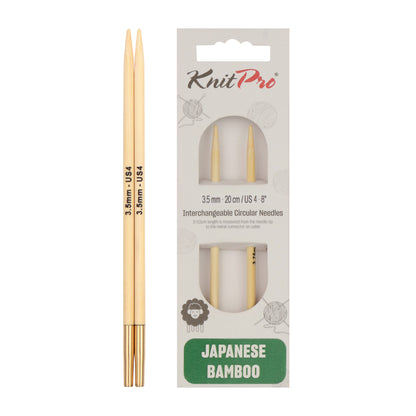 Pair of KnitPro 3.5mm bamboo interchangeable circular needle tips