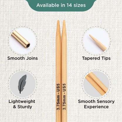 Pair of KnitPro 3.75mm bamboo interchangeable circular needle tips