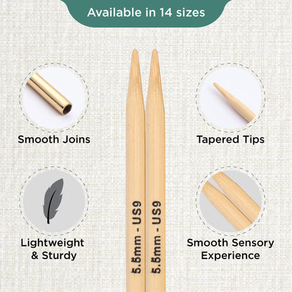 Pair of KnitPro 5.5mm bamboo interchangeable circular needle tips