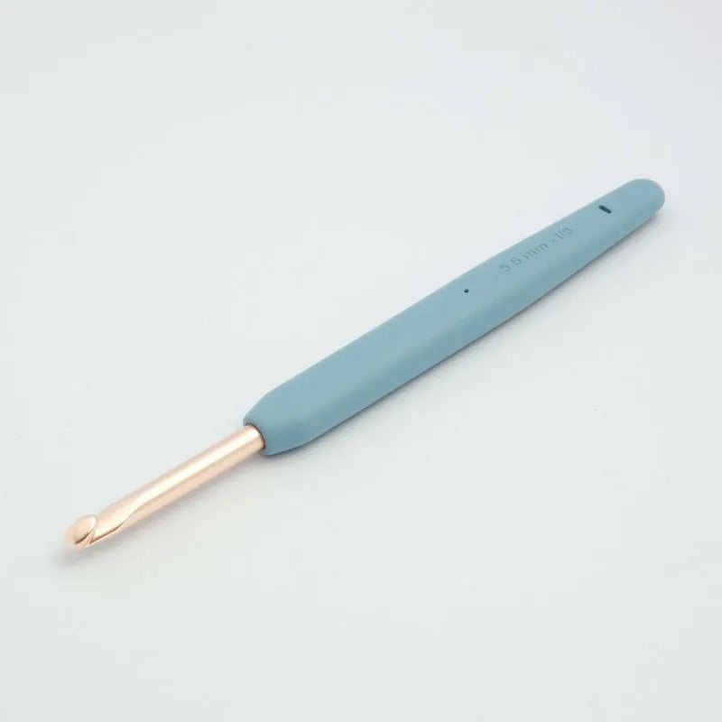KnitPro Vybe 5.5mm crochet hook with misty shore soft-grip handle