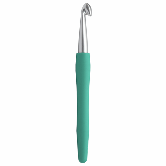 KnitPro 'Waves' Aluminium Crochet Hook - 15cm x 10.00mm (Sea Green)