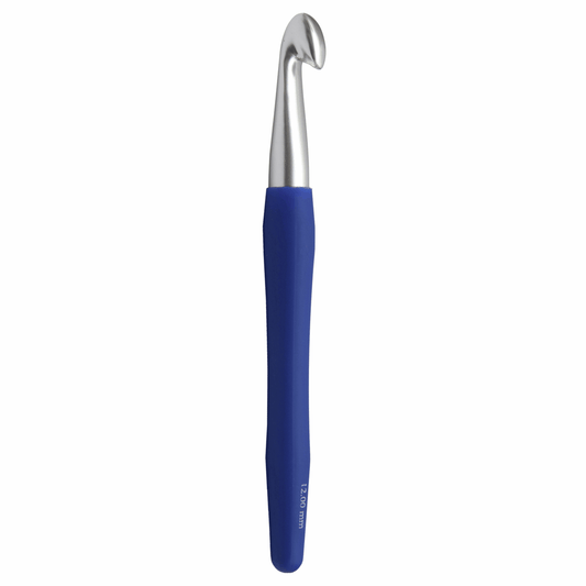 KnitPro 'Waves' Aluminium Crochet Hook - 15cm x 12.00mm (Royal Blue)