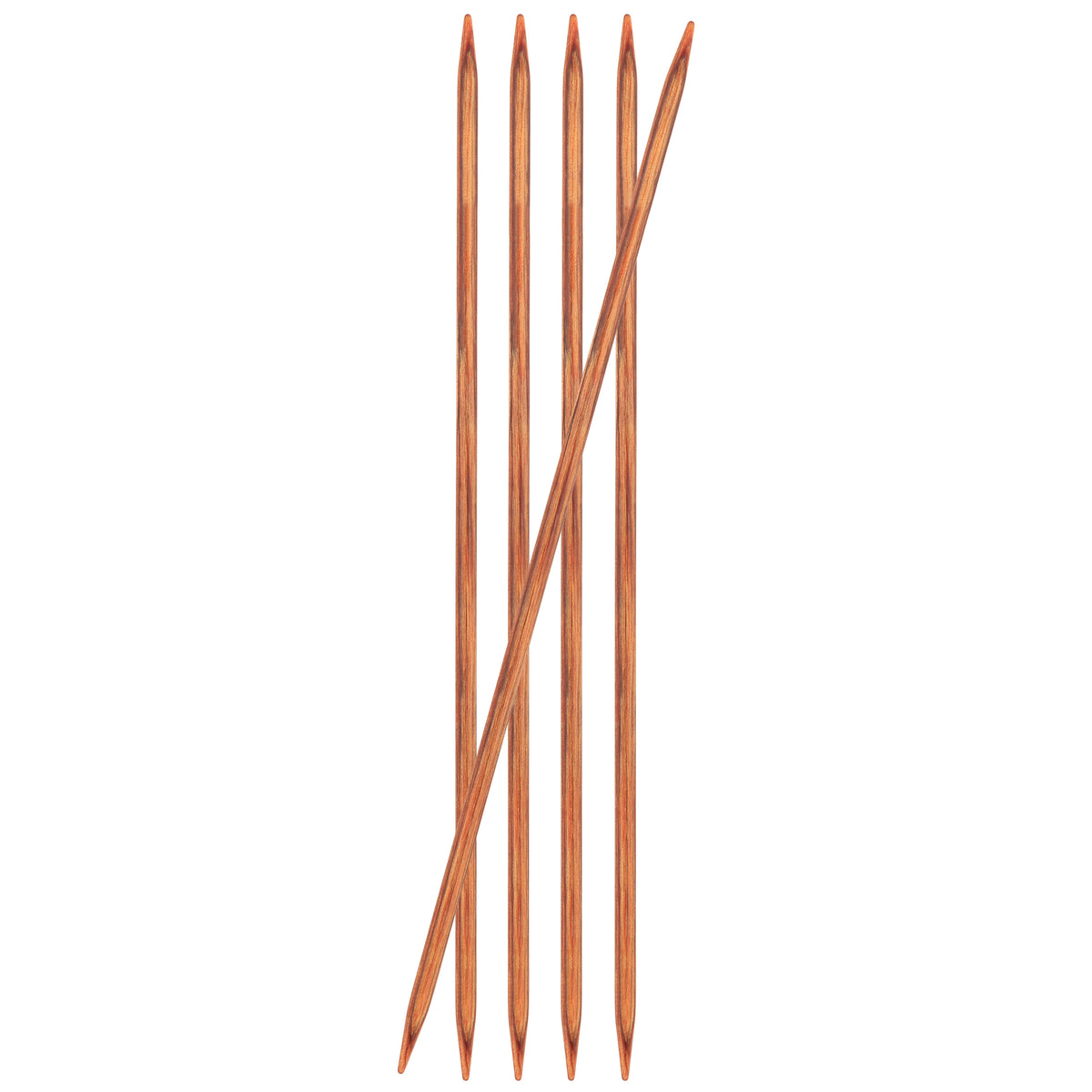 Set of 5 KnitPro Ginger 5mm tinted wooden double-pointed knitting needles