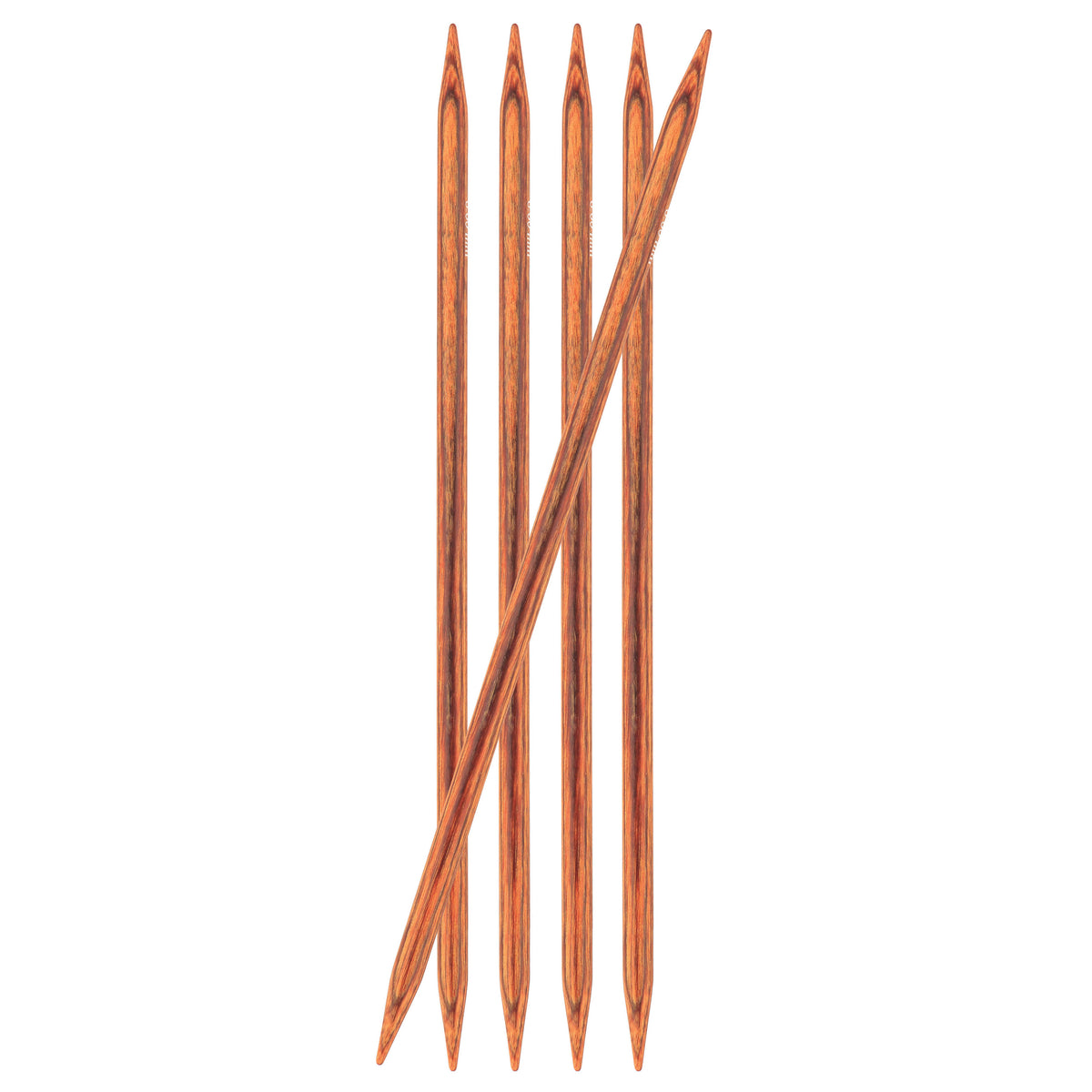 Set of 5 KnitPro Ginger wooden double-pointed knitting needles, 7mm