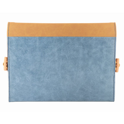 KnitPro Ginger Tunisian crochet hook set in a denim and beige case